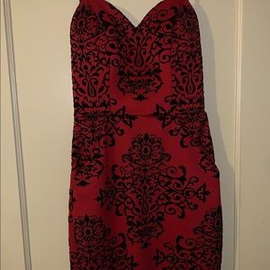 Red, strapless dress like new condition. Worn once